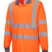 S477 Orange Hi-vis Long Sleeved Polo Shirt